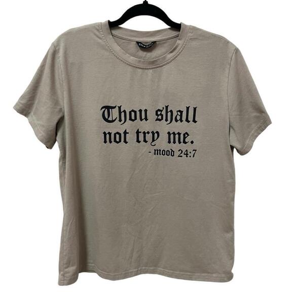 SHEIN Men’s Graphic Print Tee Thou Shall Not Try Me, Size Small - Picture 1 of 7